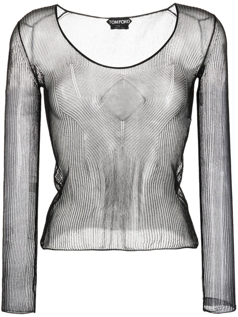 sheer ribbed jersey top 1