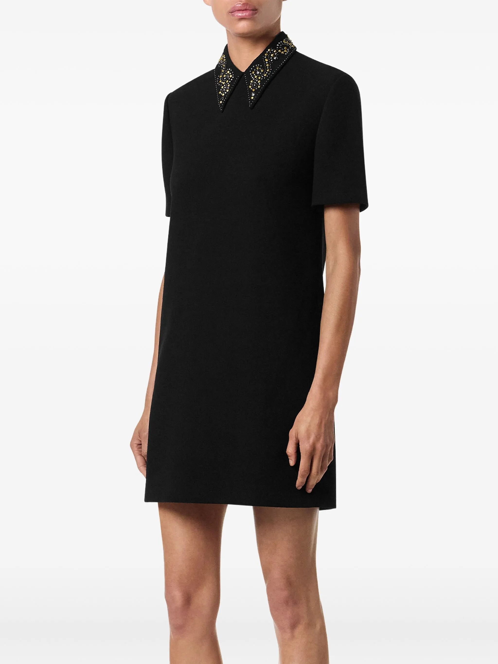 embellished-collar mini dress - 3
