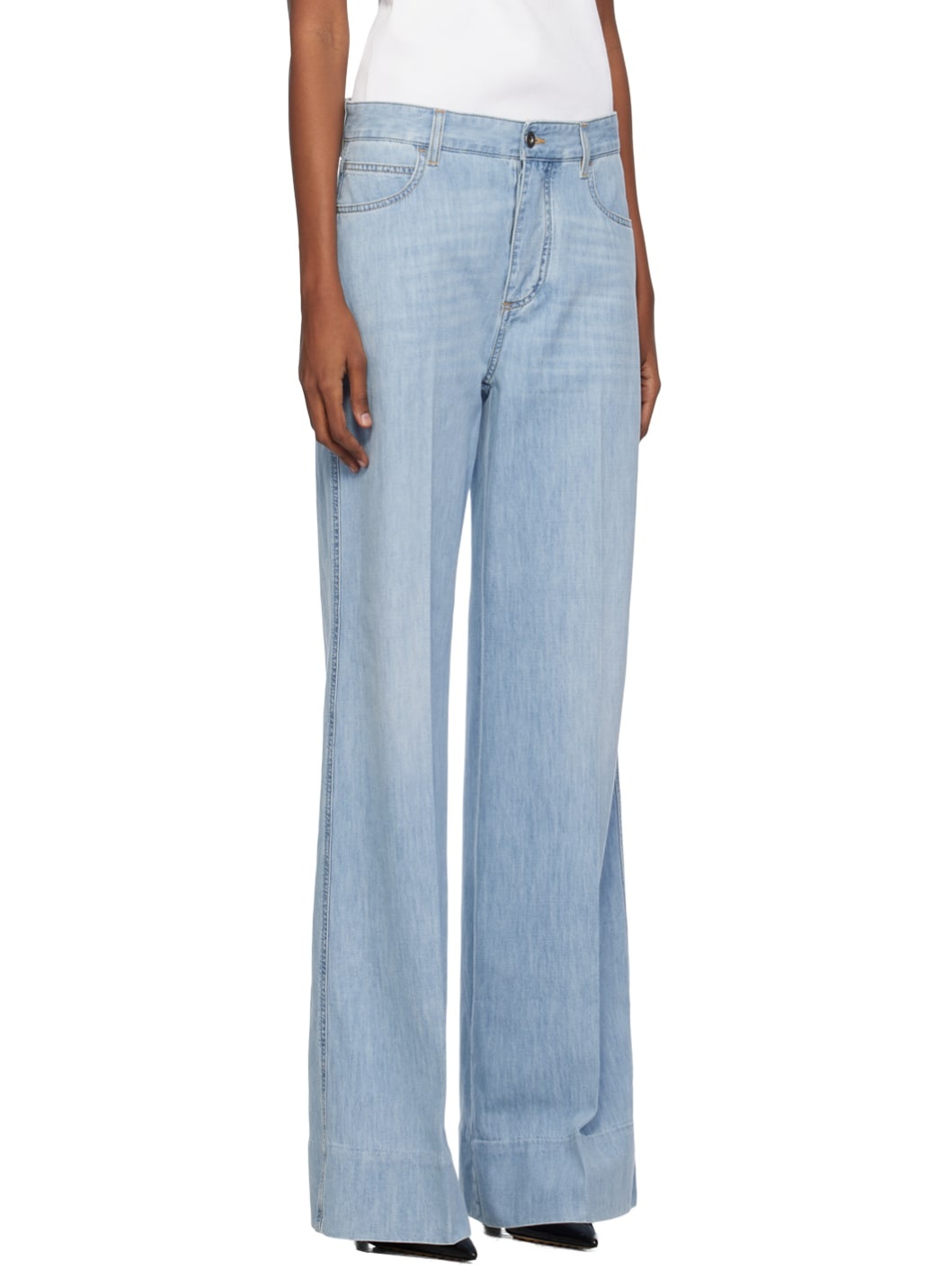 Blue Wide-Leg Jeans - 2