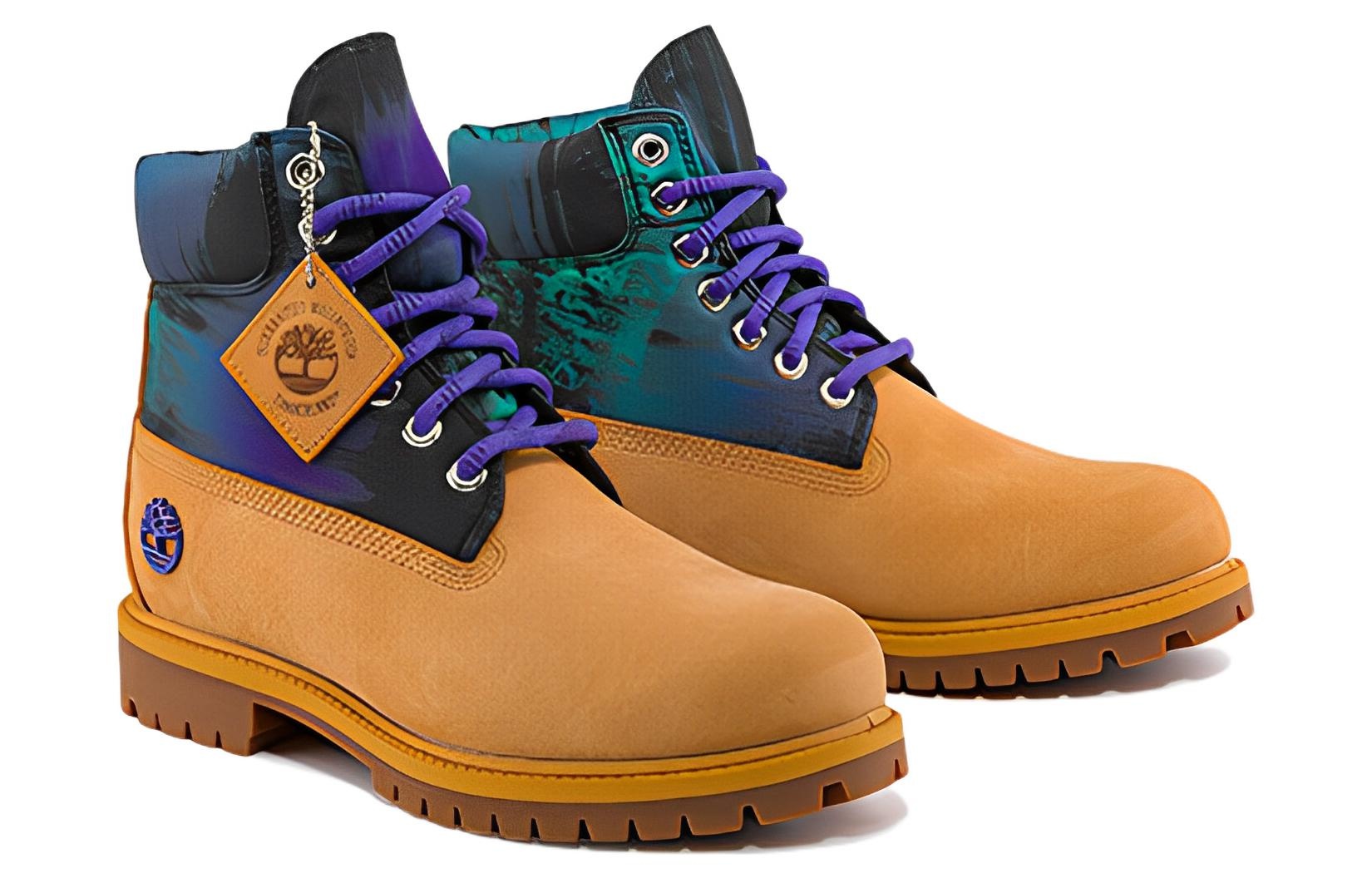 Timberland Heritage 6 Inch Waterproof Boot 'Wheat Nubuck with Print' A2M5V - 4