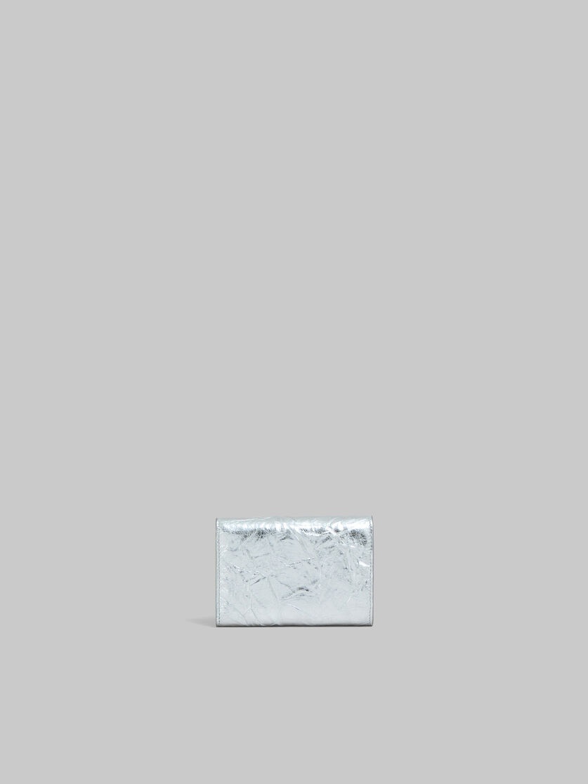 SILVER LEATHER TRIFOLD PRISMA WALLET - 3