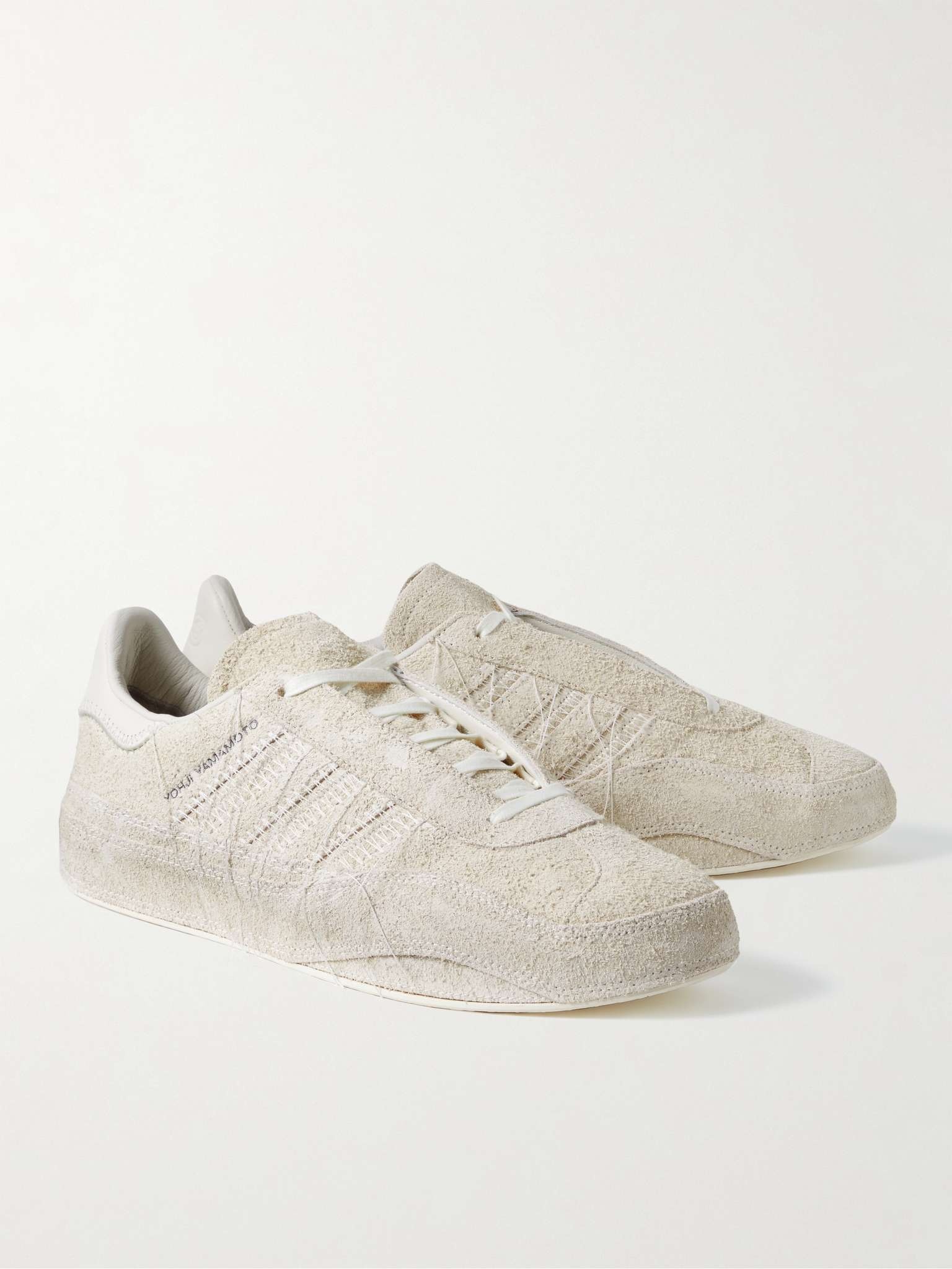 Gazelle Distressed Leather-Trimmed Suede Sneakers - 4