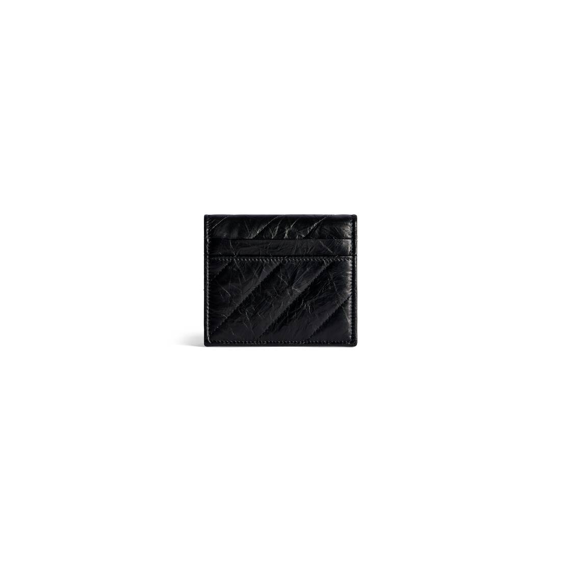 Women's Crush Flap Coin And Card Holder Quilted  in Black - 3