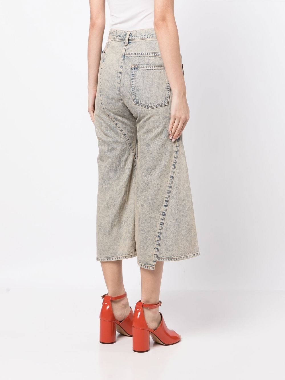 cropped flared denim jeans - 4