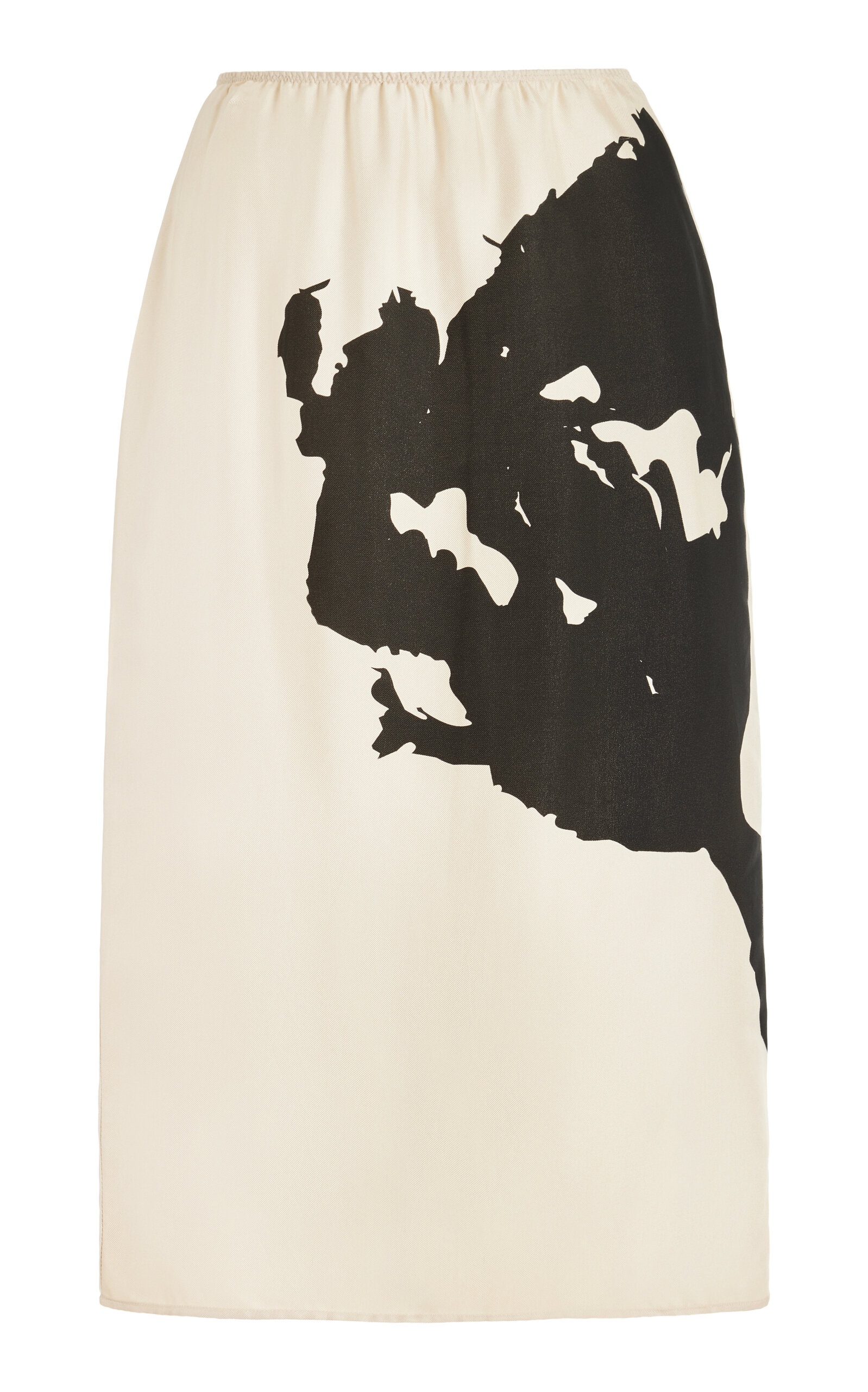 Printed Silk Skirt white - 1