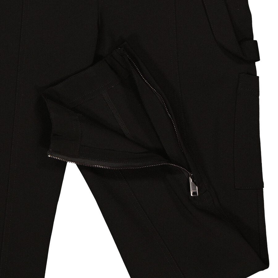 Burberry Strap Detail Stretch Crepe Jersey Trousers In Black - 7