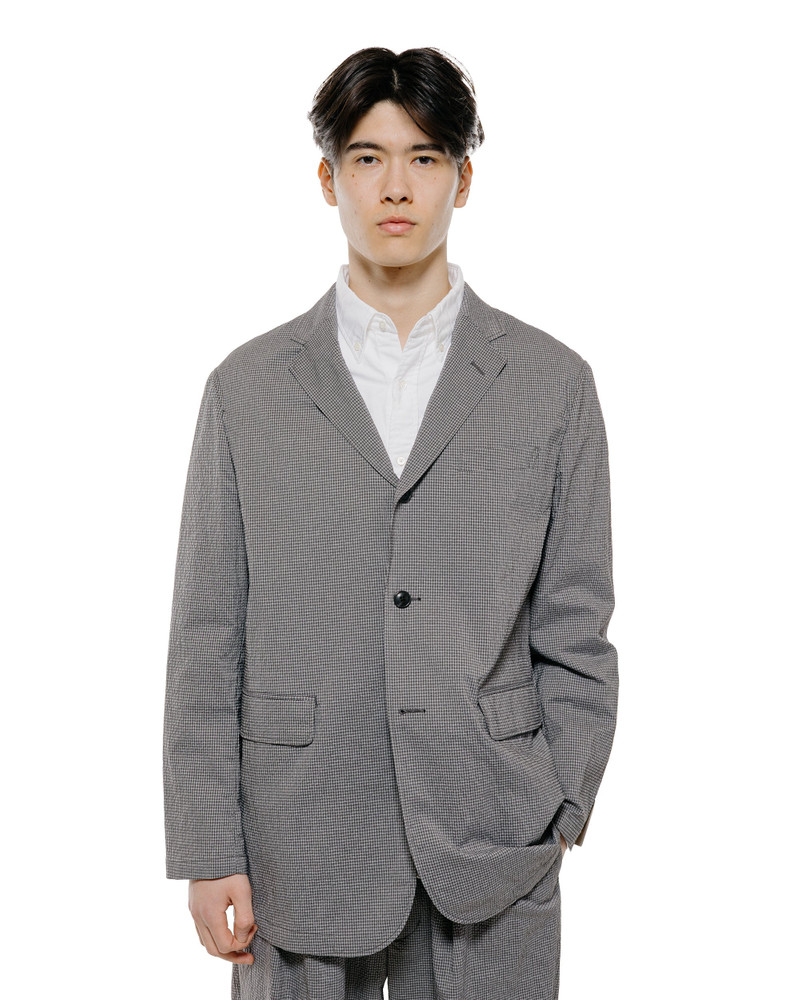 BEAMS PLUS 3B Anywhere(wear) Jacket Seersucker Plaid Black/Grey outlook