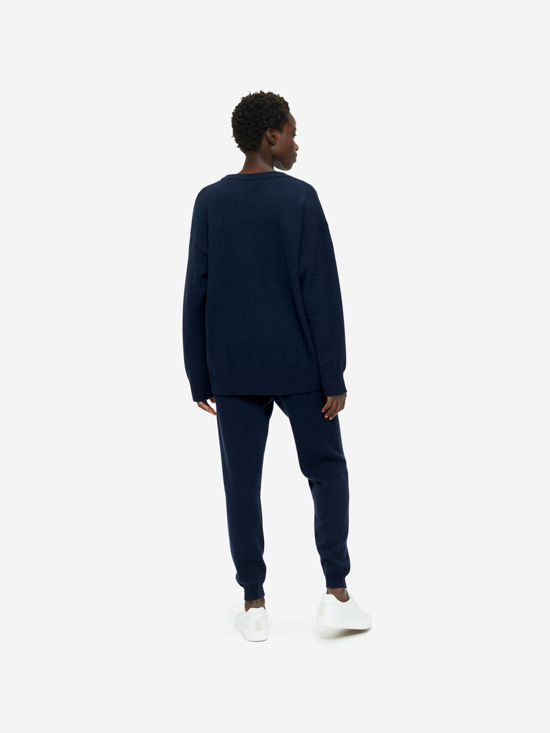 Women's Relaxed Sweater Daphne Cashmere Navy - 4