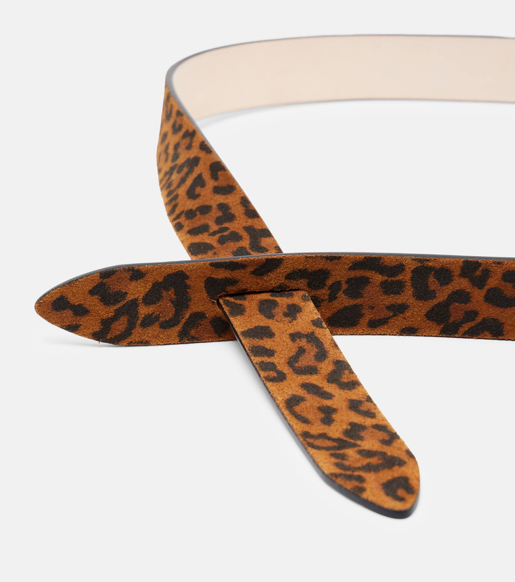 Lecce leopard-print suede belt - 3