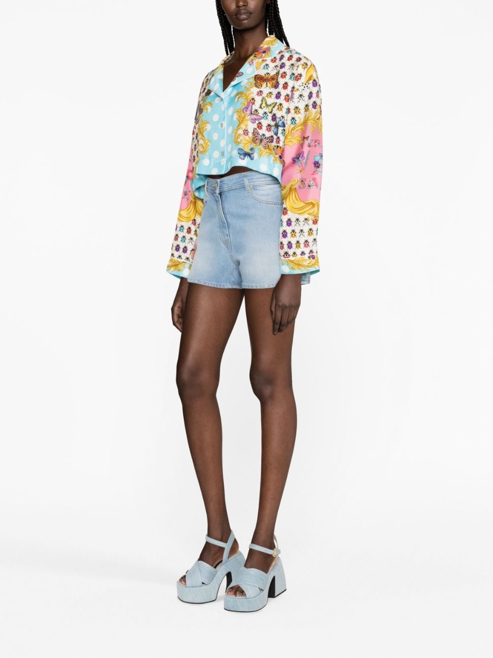 Butterflies denim shorts - 3
