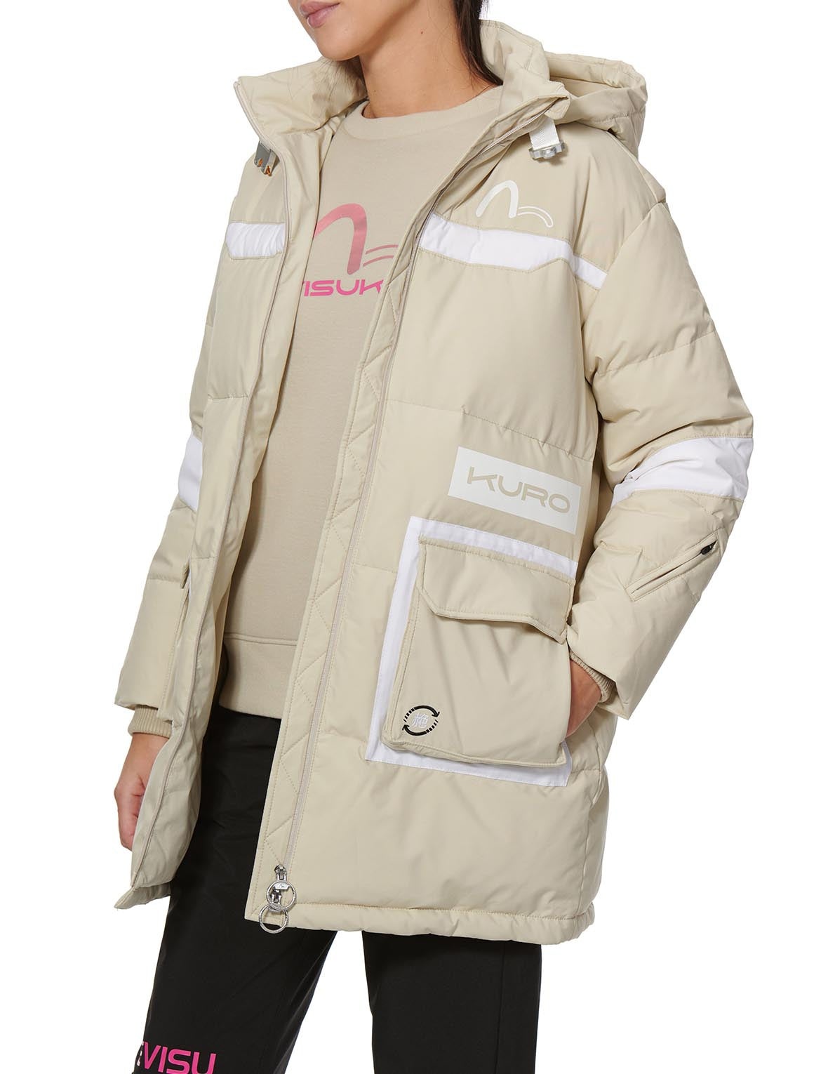 Logo Print Padded Coat - 8