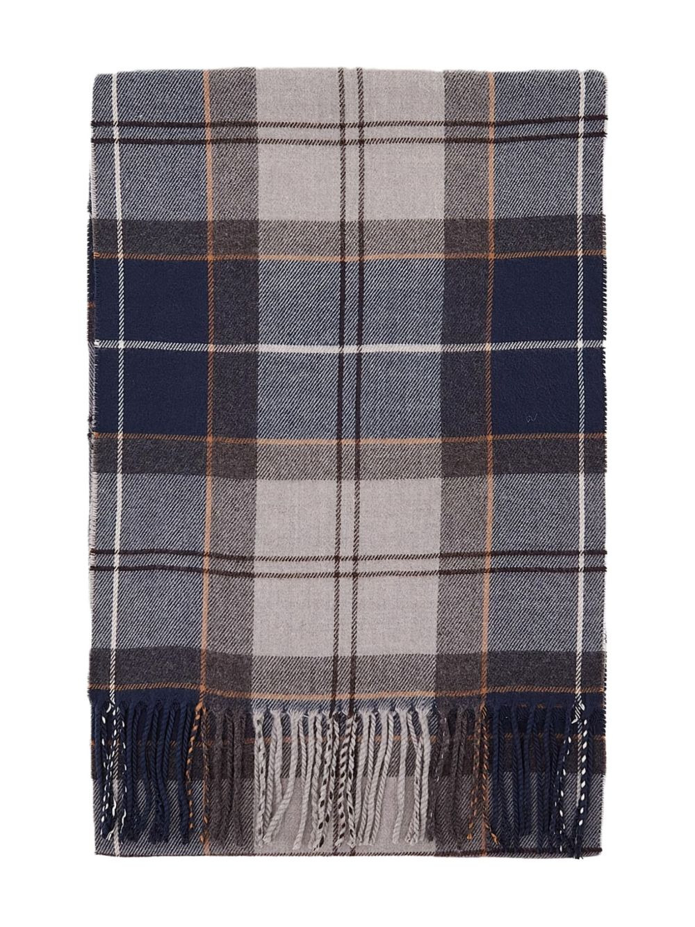 tartan-fringed scarf - 1