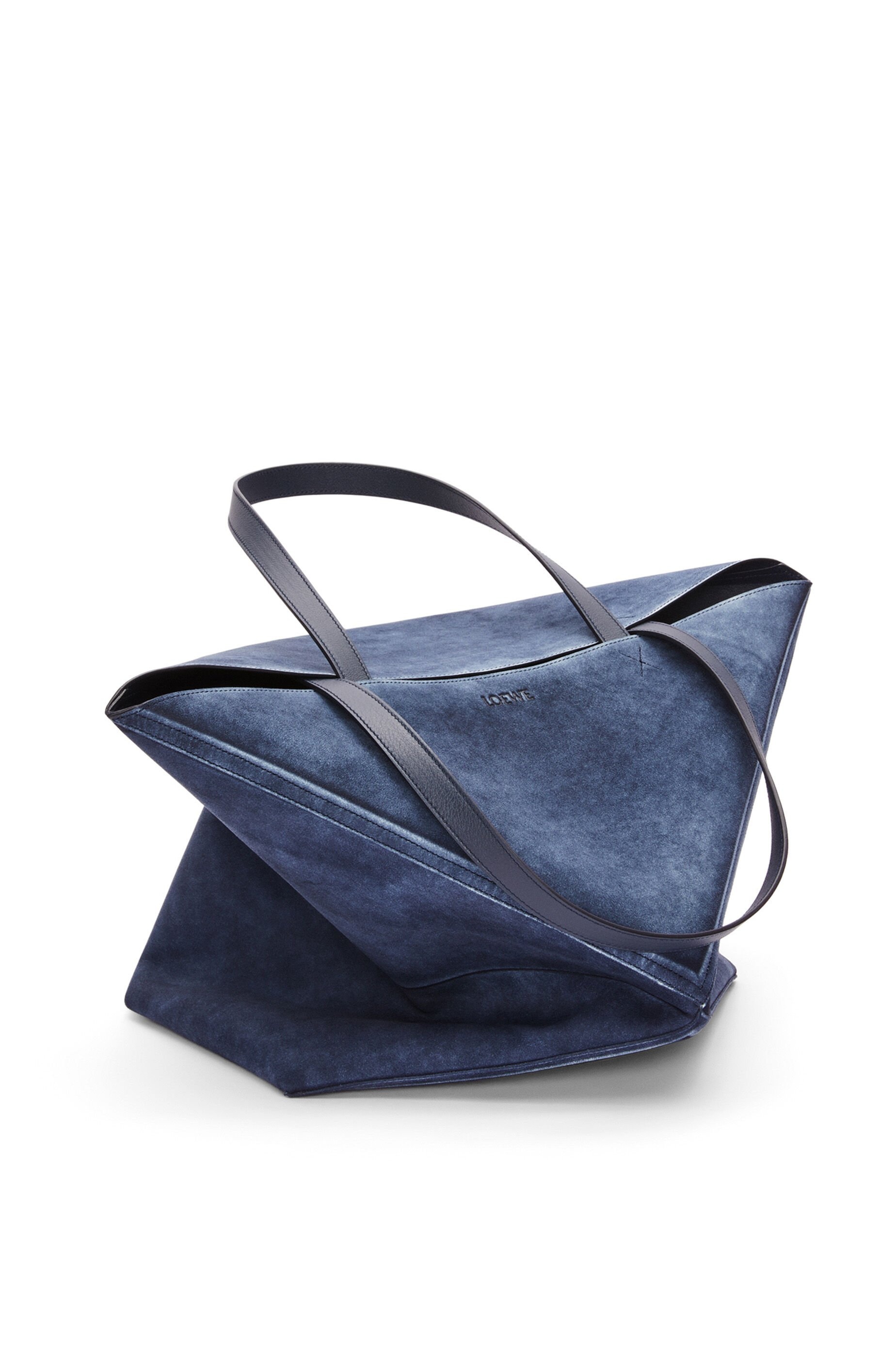 Large Puzzle Fold Tote in suede calfskin - 4