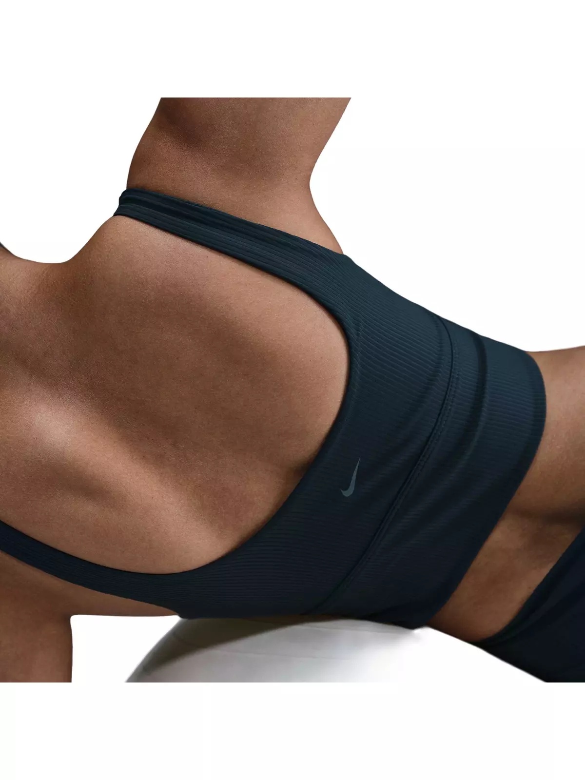 Women's Zenvy Ribbed Light-Support Padded Longline Sports Bra - Blue - 2