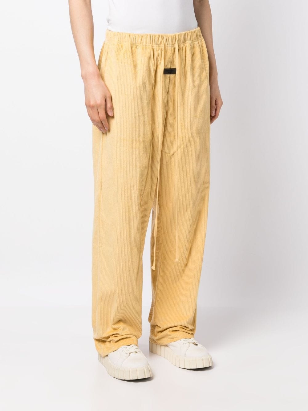 drawstring corduroy track pants - 3