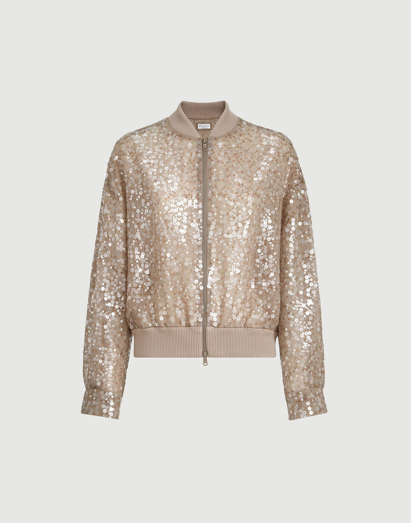 Dazzling mirage embroidery cardigan in crispy silk 1