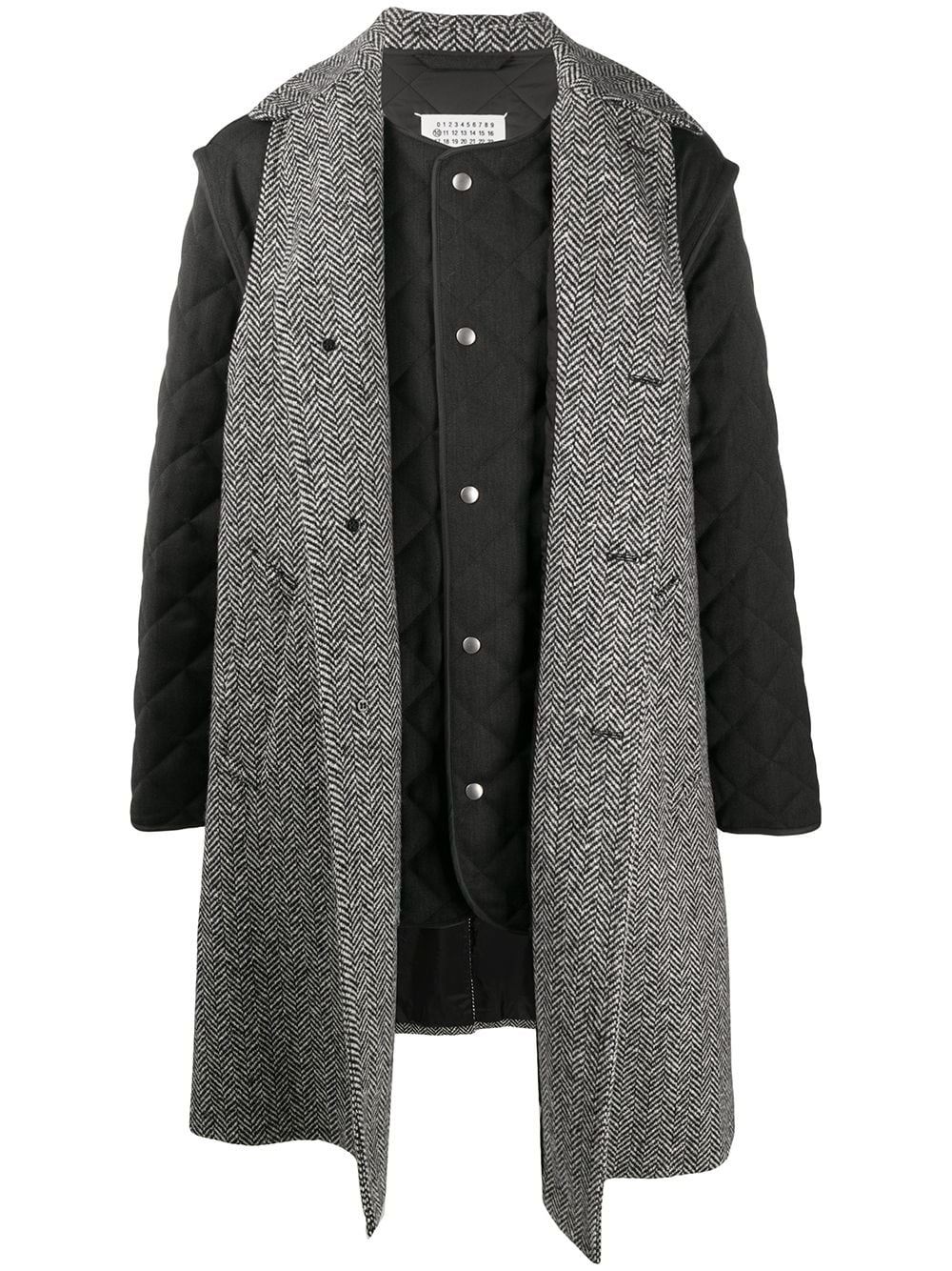 single-breasted layered coat - 1