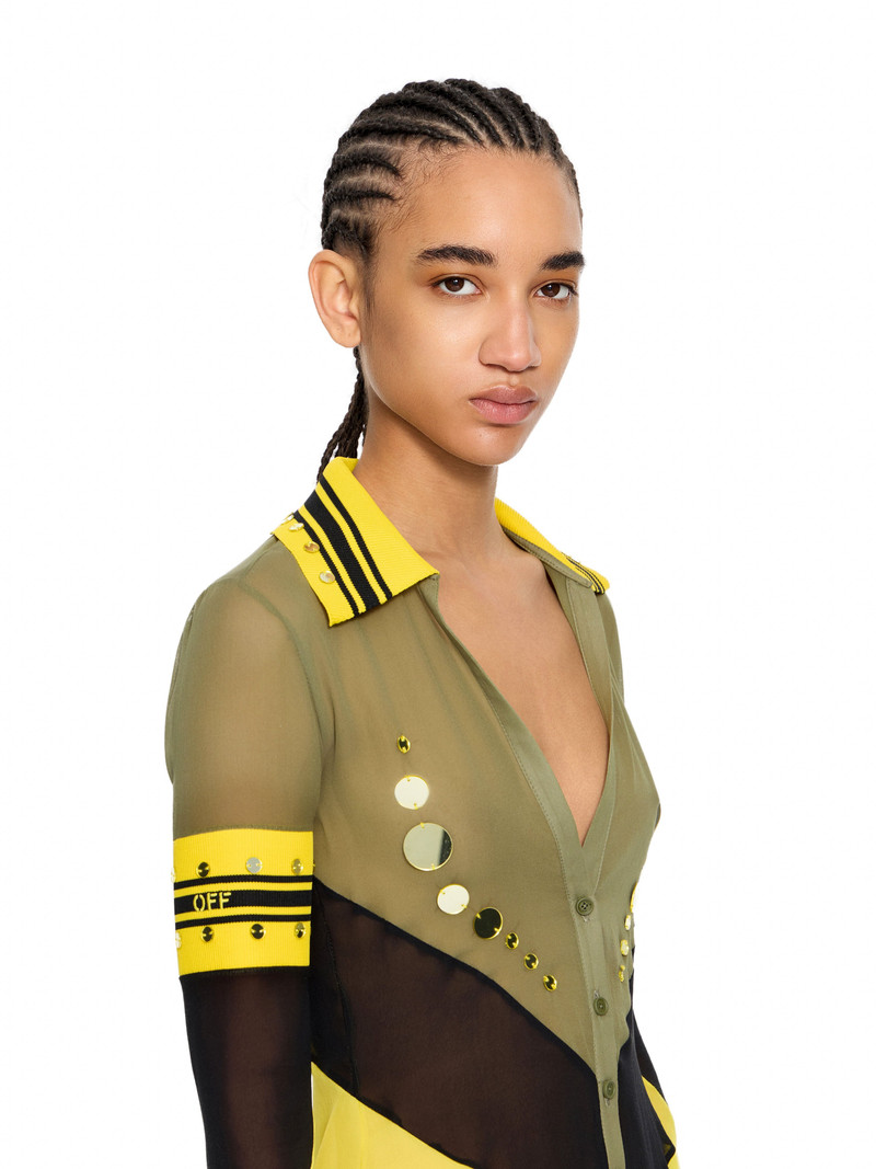 Geo Mirror Ribbed Color Block Shirt 5