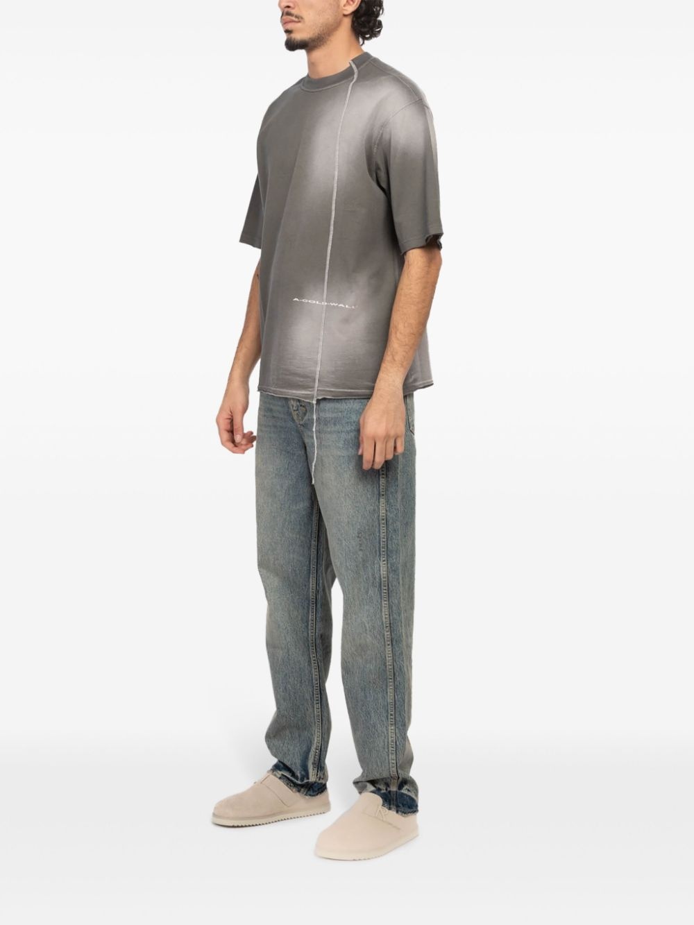 gradient-effect cotton T-shirt - 3