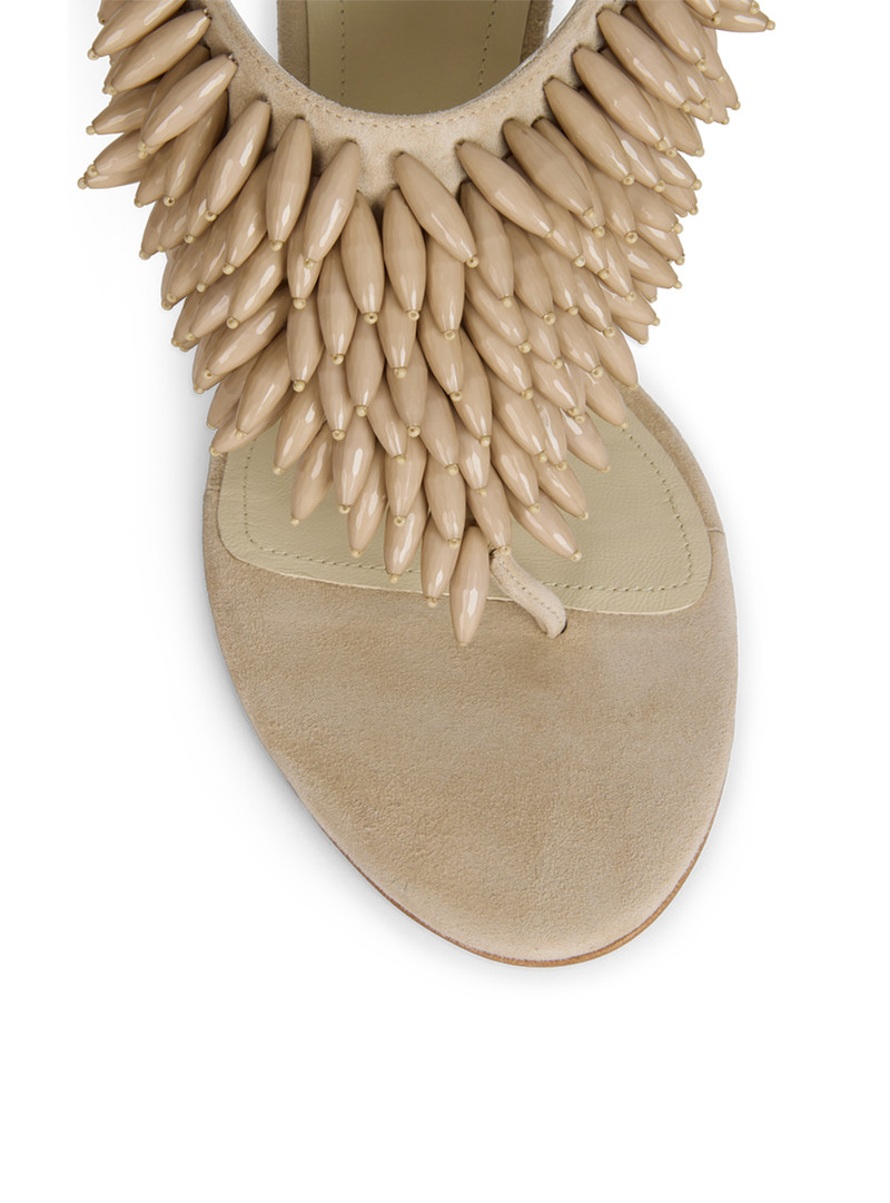 No Wedge beaded suede sandals 5