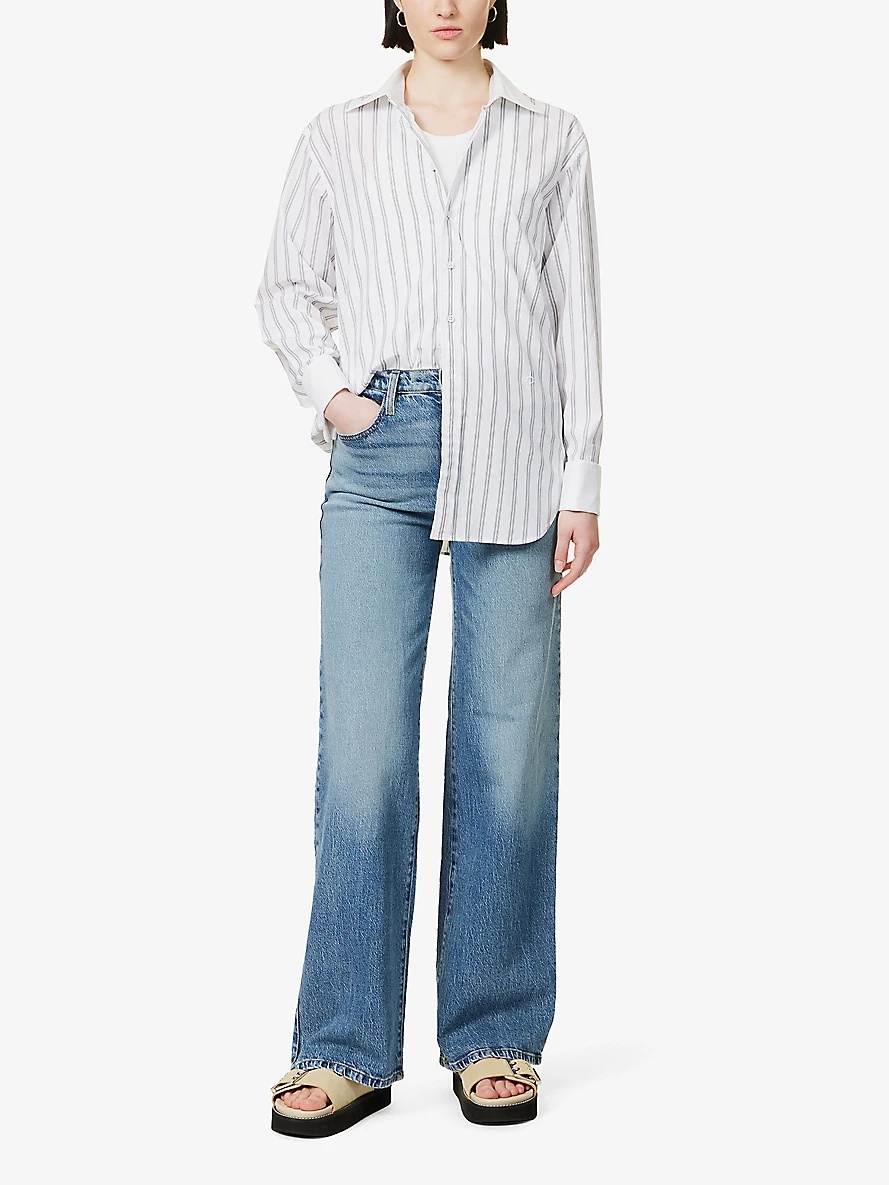 Le Jane wide-leg mid-rise stretch-cotton jeans - 2