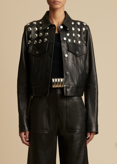 KHAITE The Rizzo Jacket in Black Leather with Studs outlook