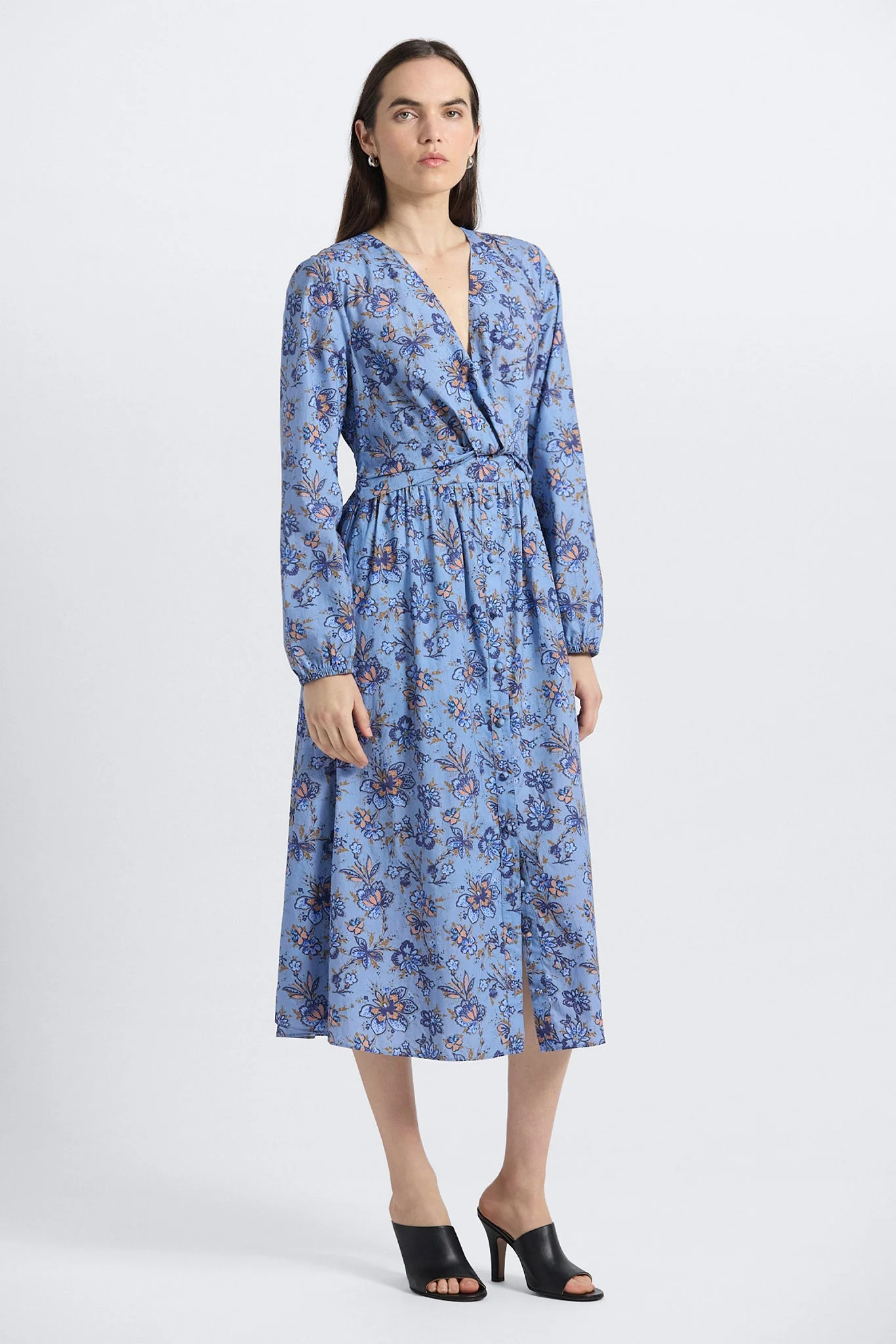 VALERIE LONG SLEEVE TWIST FRONT DRESS - 1