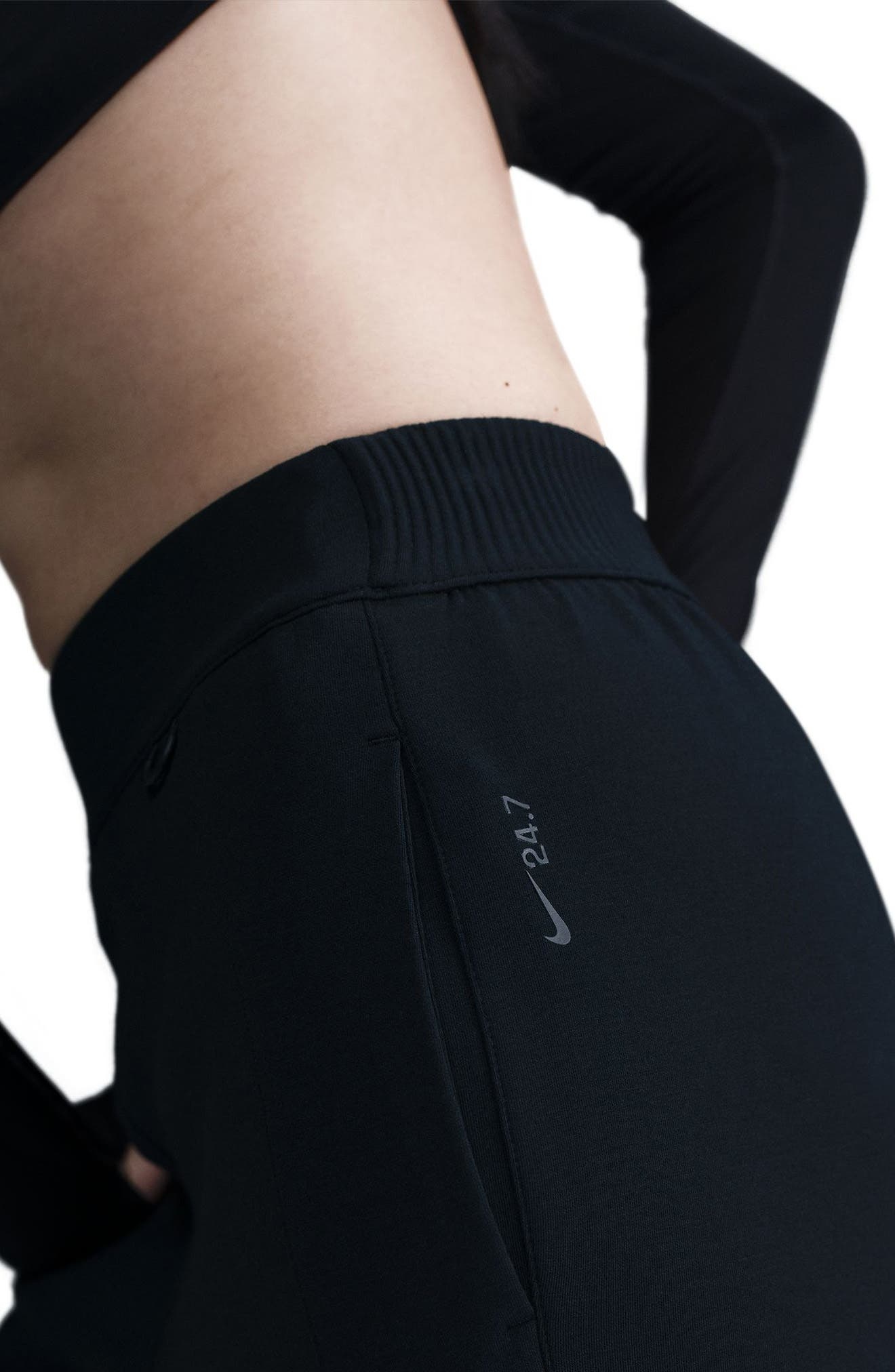 Nike 24.7 Dri-FIT Mid-Rise Joggers in Black/Black at Nordstrom - 3