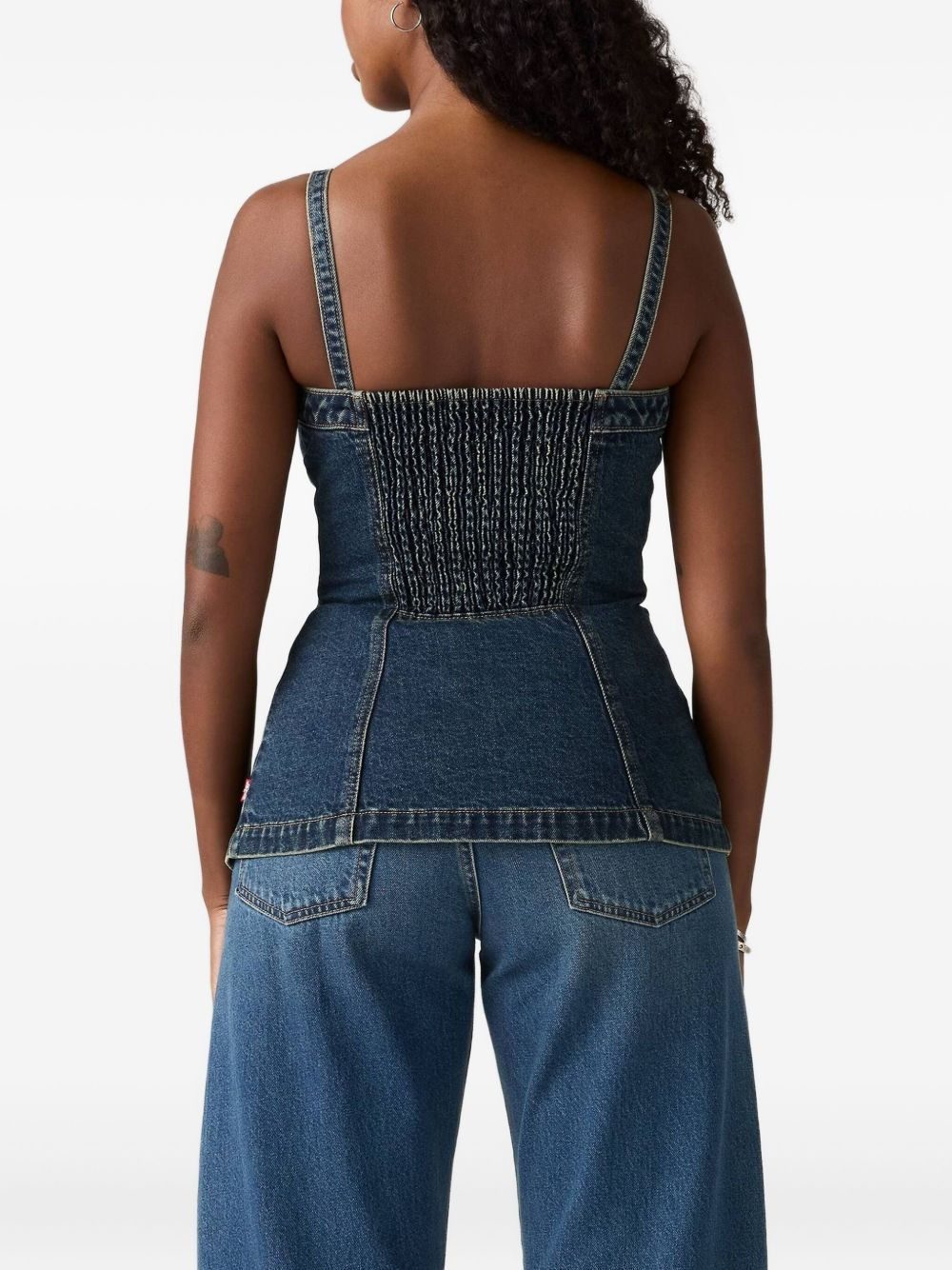 button-front denim top - 3