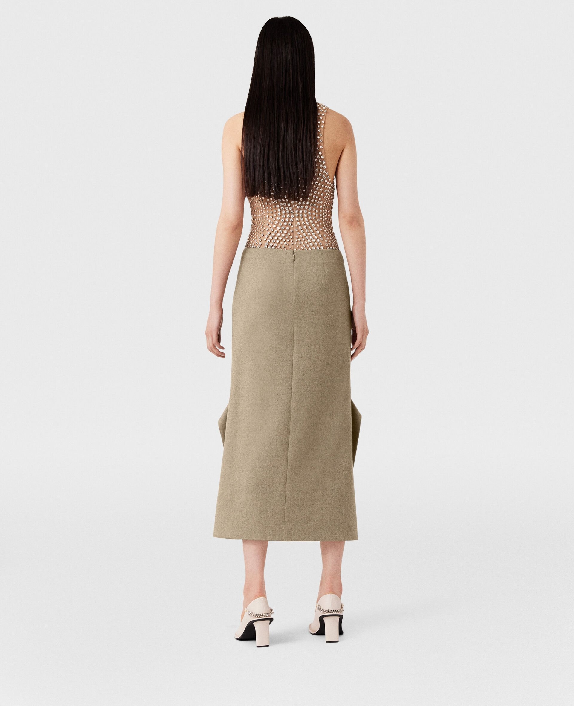 Mid-Rise Wool Midi Skirt - 4
