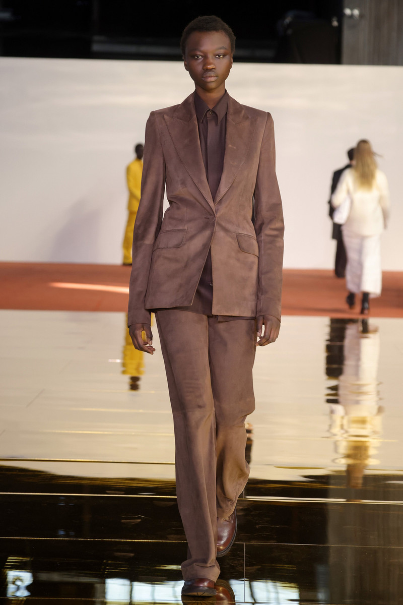 GABRIELA HEARST Vesta Pant in Chocolate Suede outlook