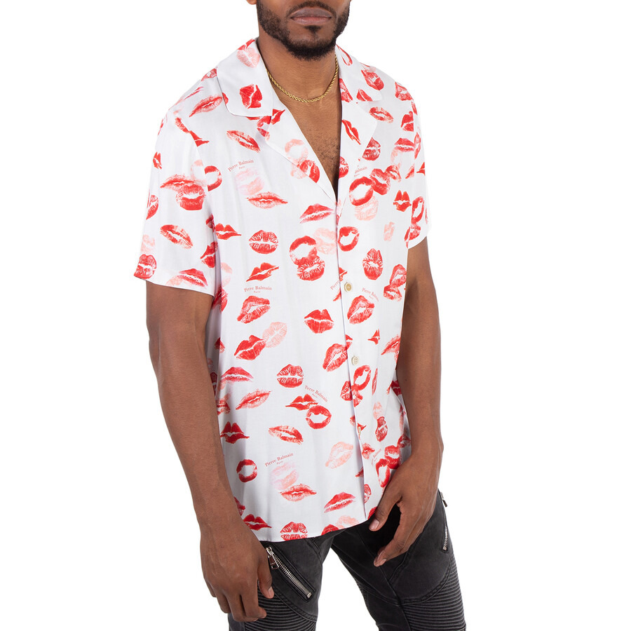 Balmain Twill Pyjama Shirt With Kiss Print - 4