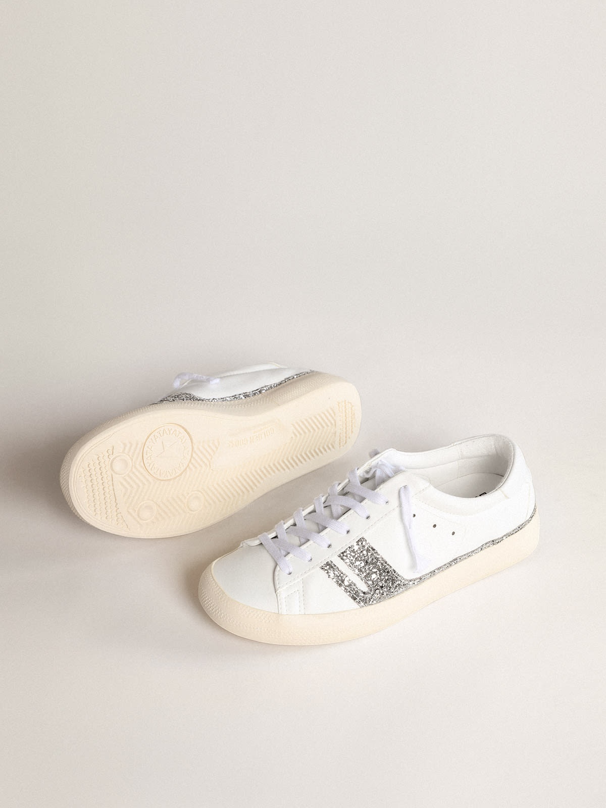 Yatay Model 1B sustainable sneakers with white bio-based upper and silver recycled glitter Y - 3