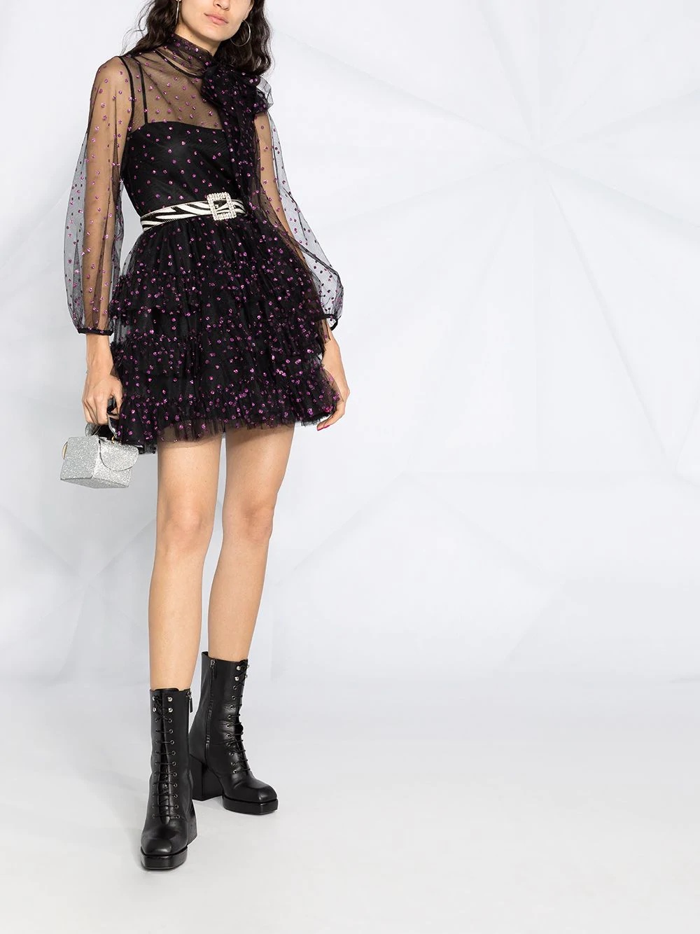 glitter polka dot tulle dress - 2