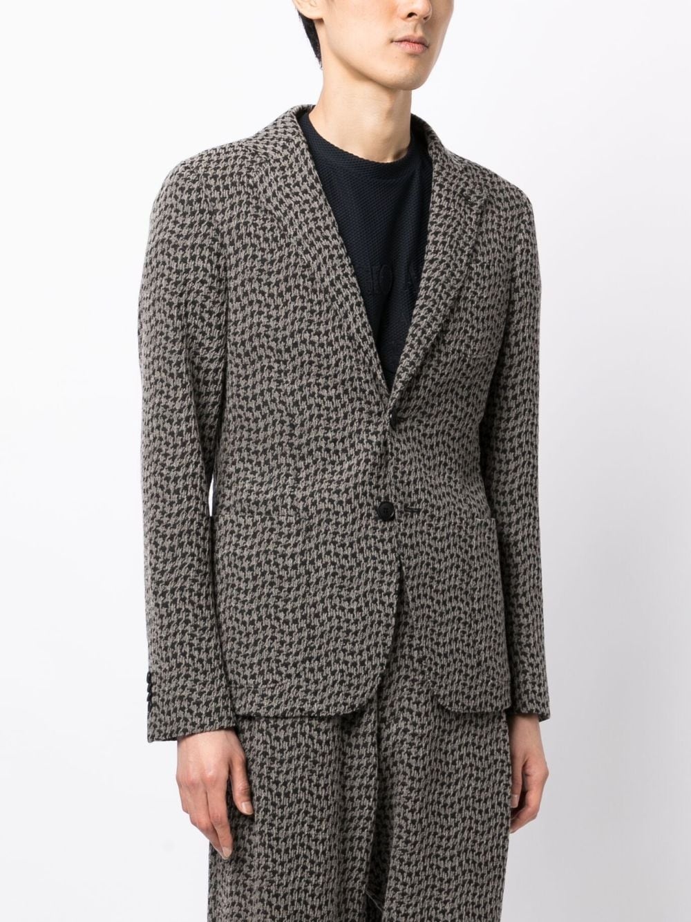 houndstooth-pattern single-breasted blazer - 3