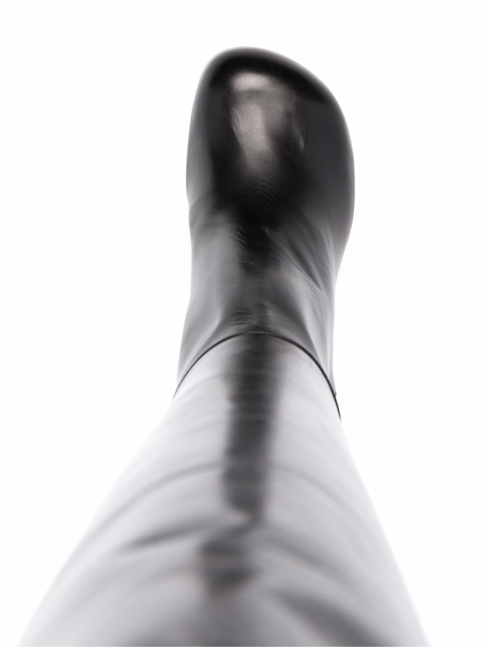 knee-length high-heel leather boots - 4