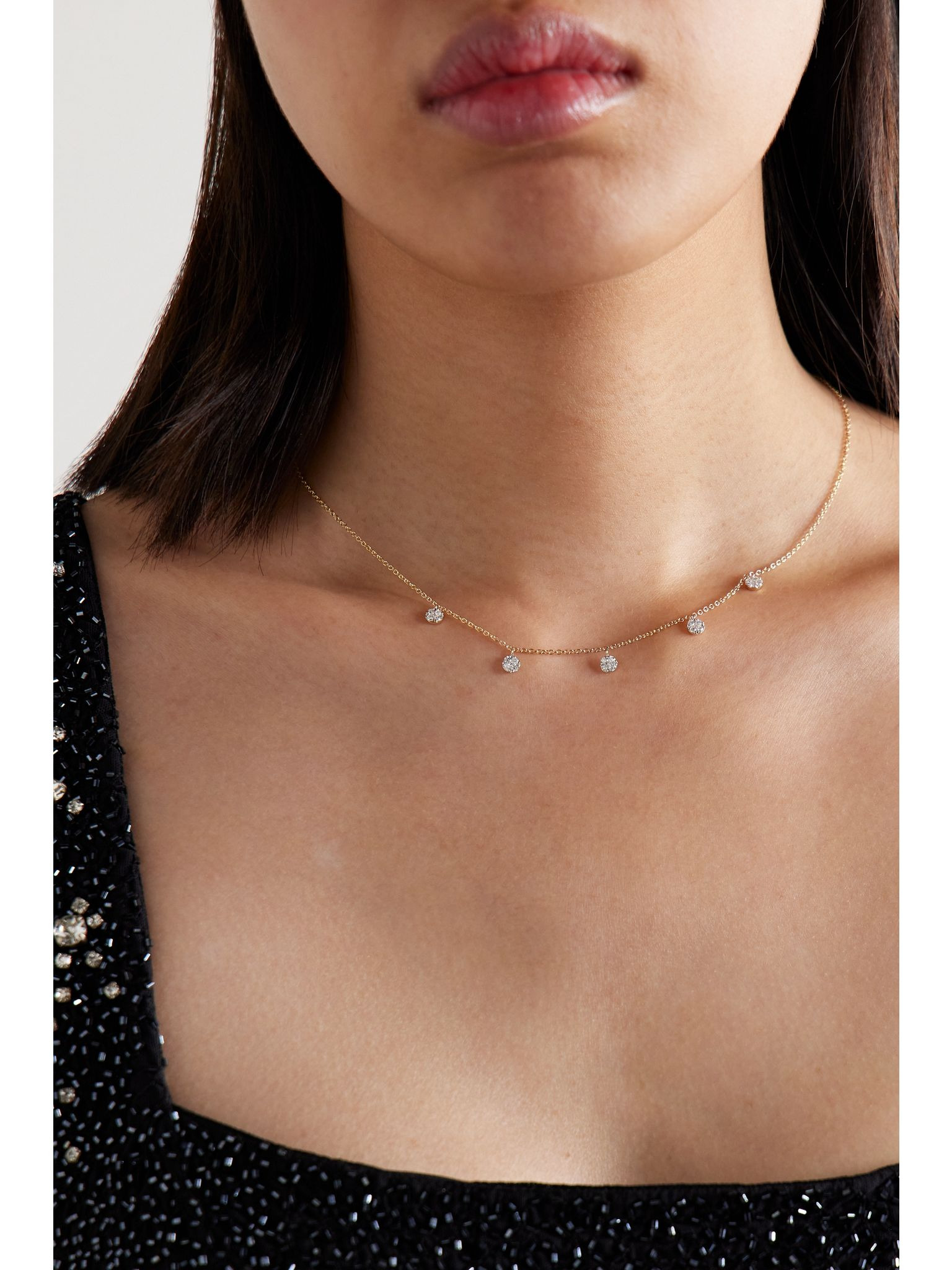 Disco 10-karat gold diamond necklace Gold - 2