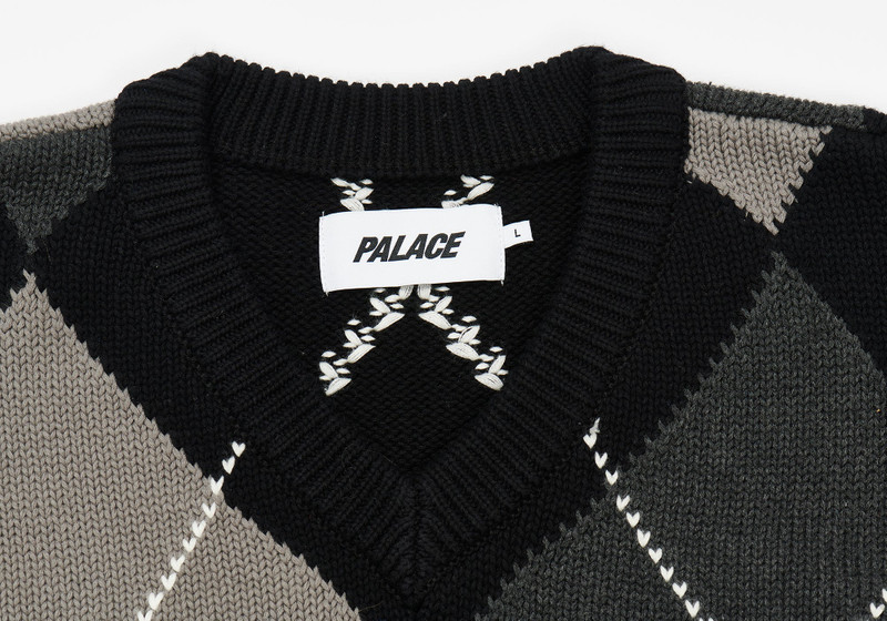 ARGYLE KNIT VEST BLACK / GREY 3