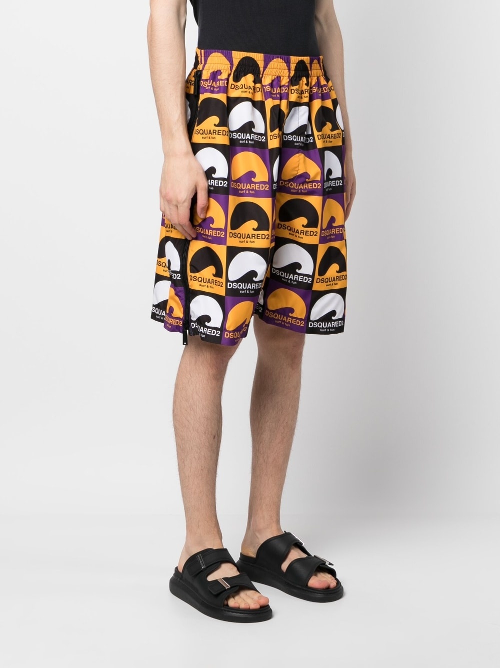 logo-print deck shorts - 3