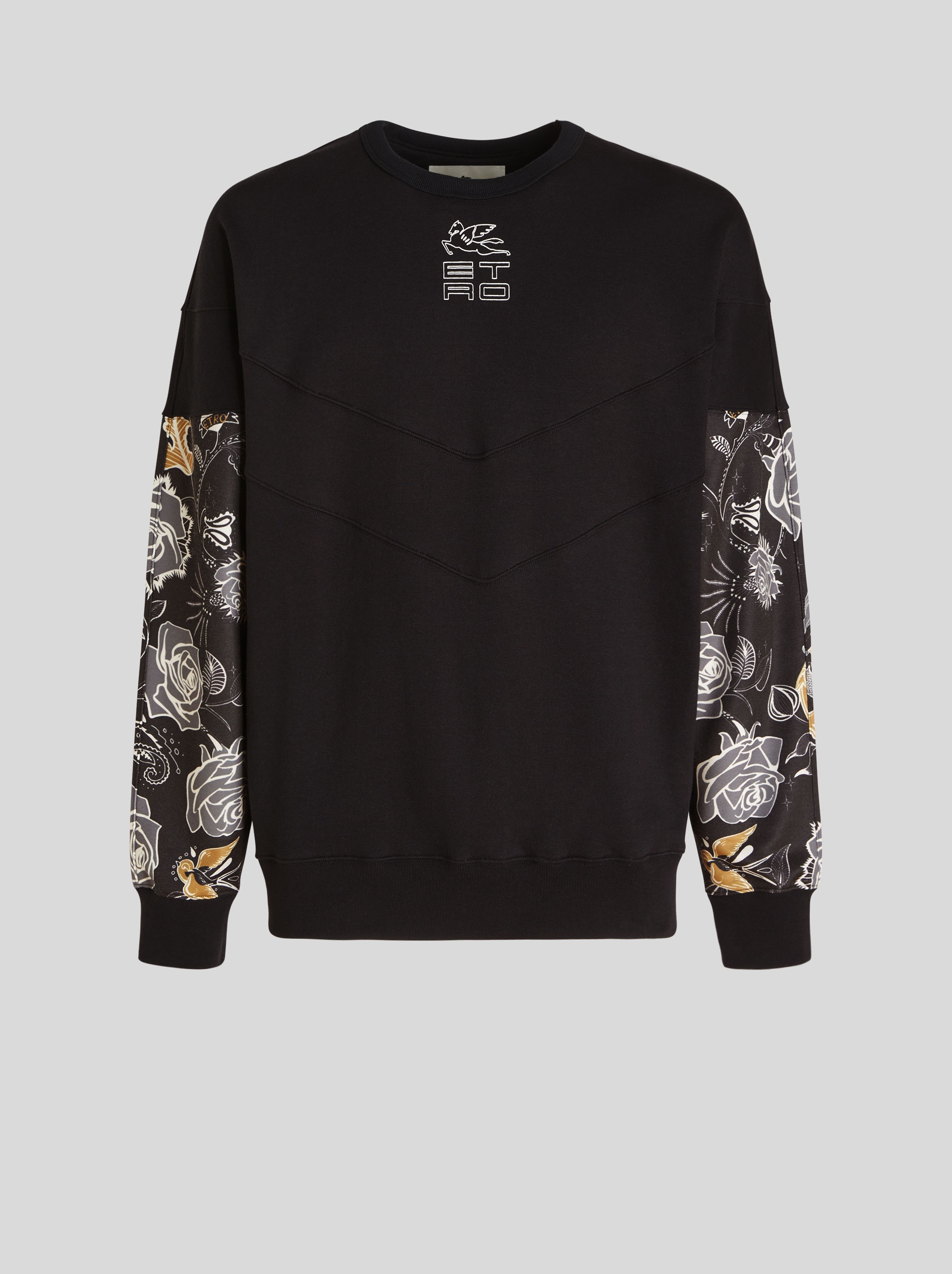 PATCHWORK JERSEY SWEATSHIRT WITH ETRO CUBE LOGO - 1