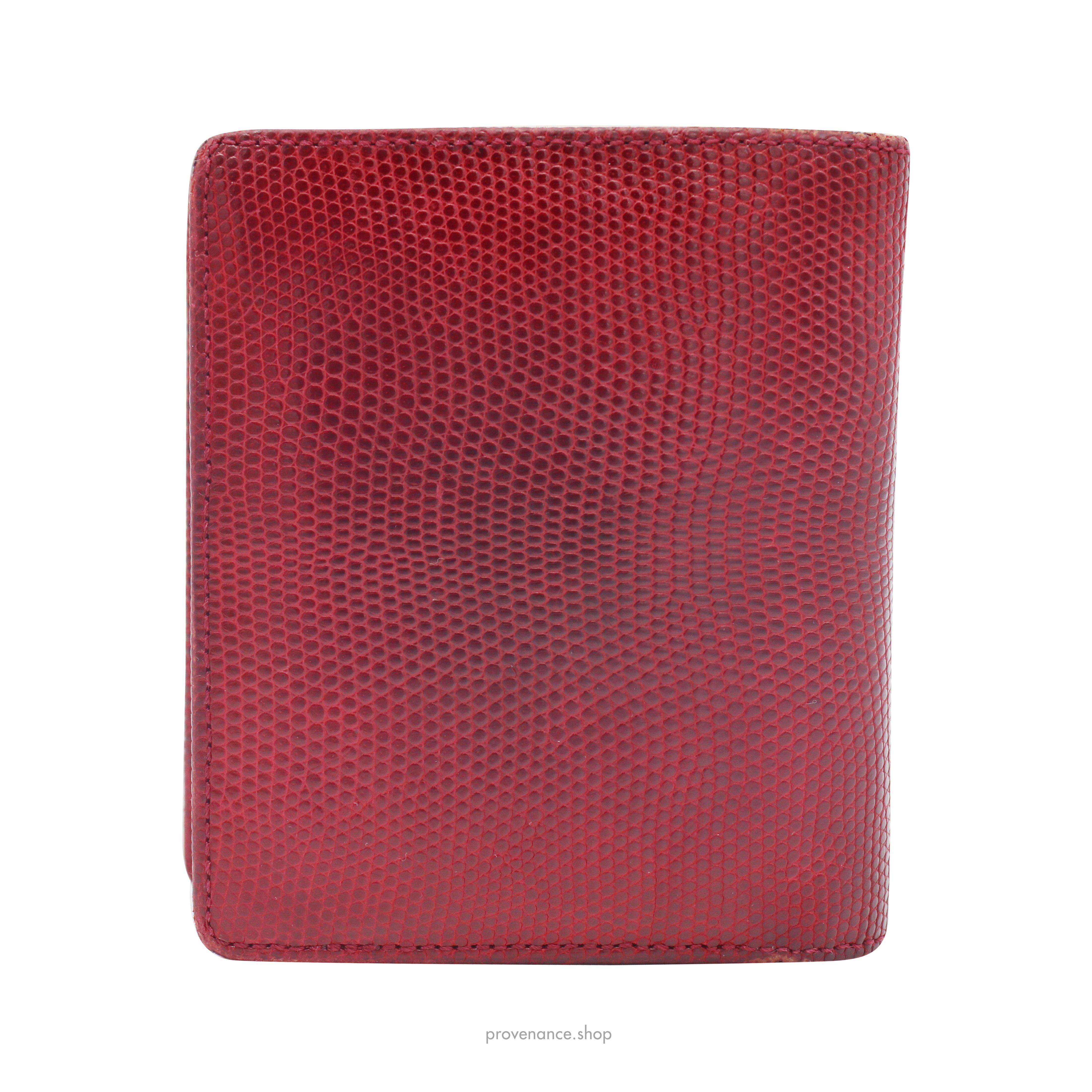 Louis Vuitton Tall Bifold Wallet - Rubis Lizard Leather - 3