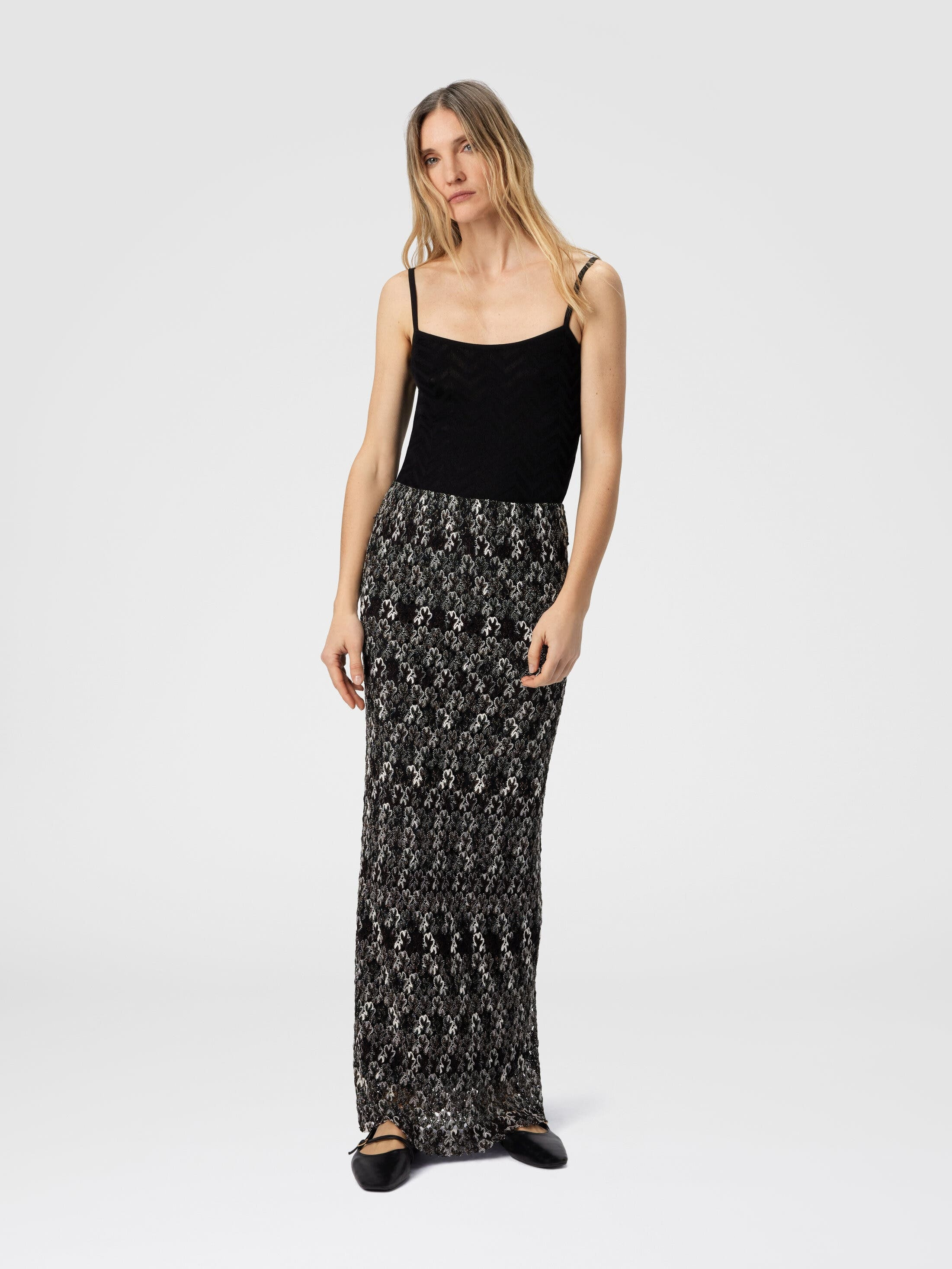 Missoni Long Pencil Skirt In Embroidered Lace in Black & Brown at Nordstrom - 2