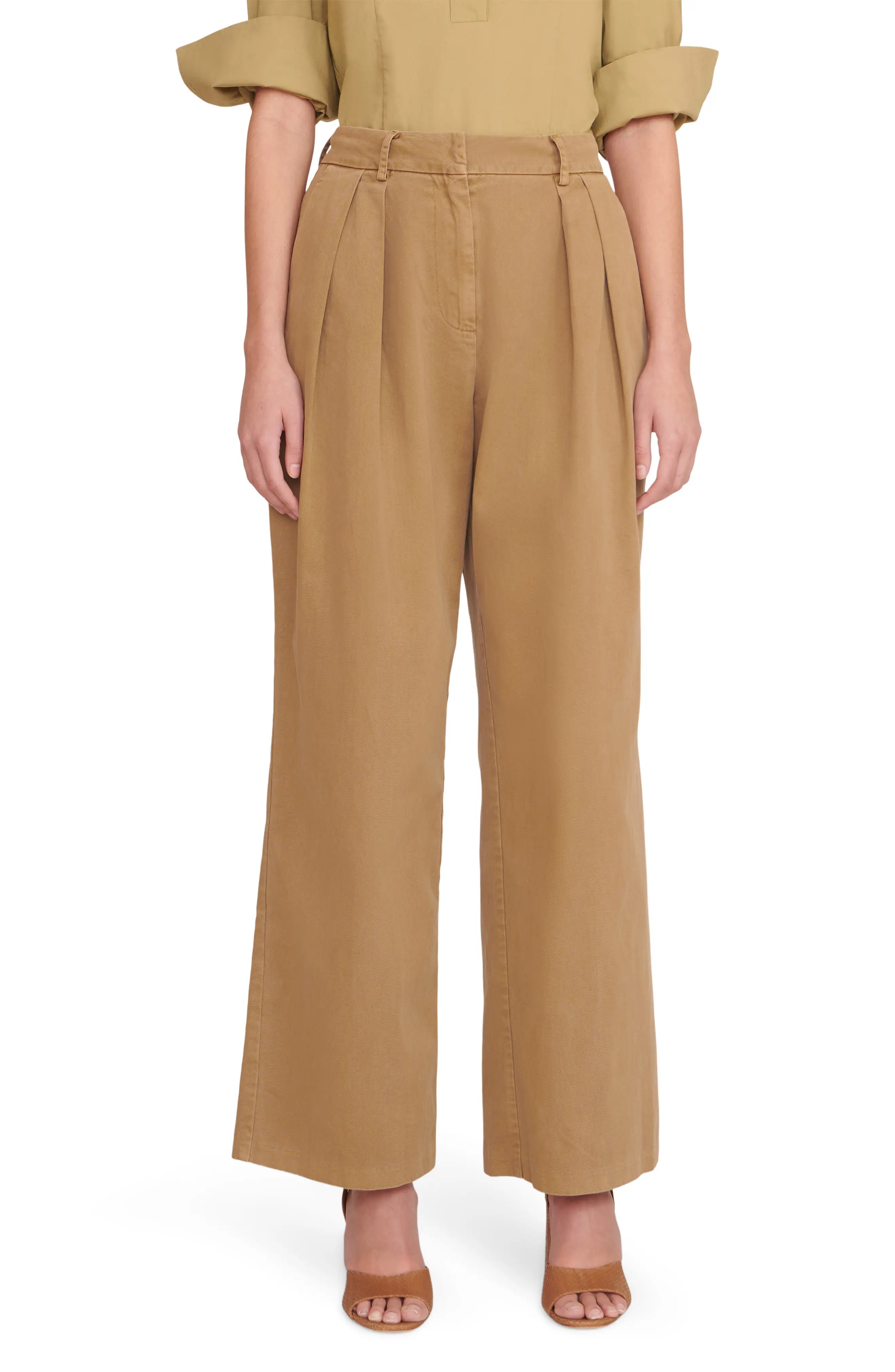 Luisa Wide Leg Cotton Twill Pants - 1