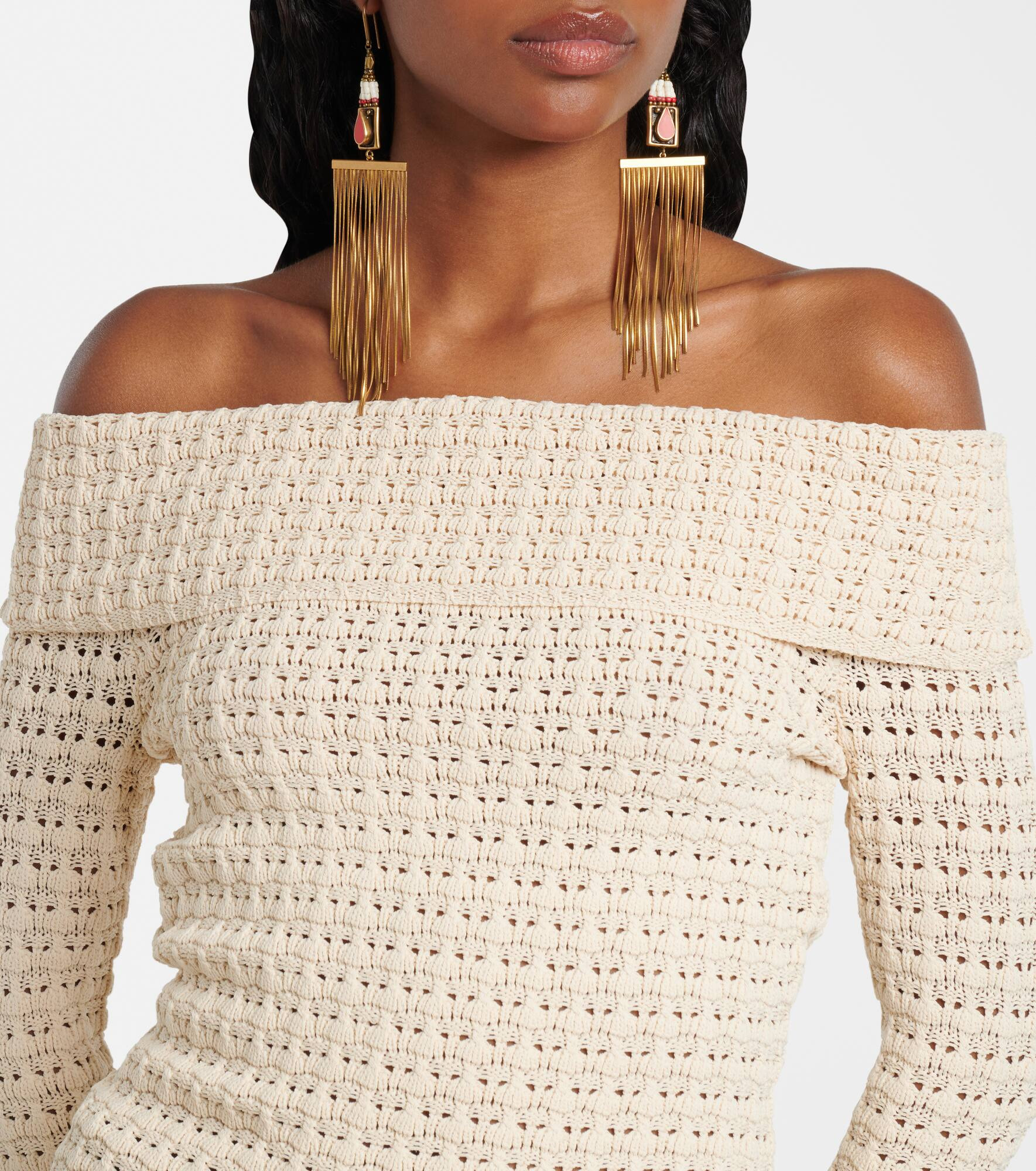 Dermottega crochet off-shoulder top - 4