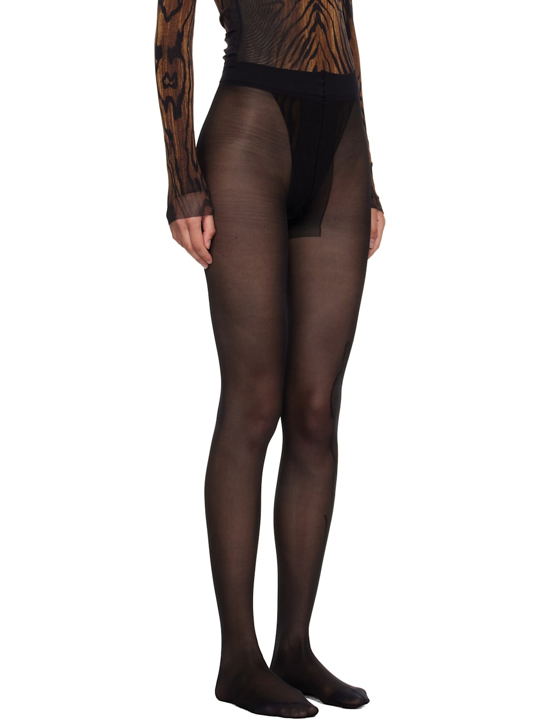 Black 'The Jean Paul Gaultier' Tights - 2