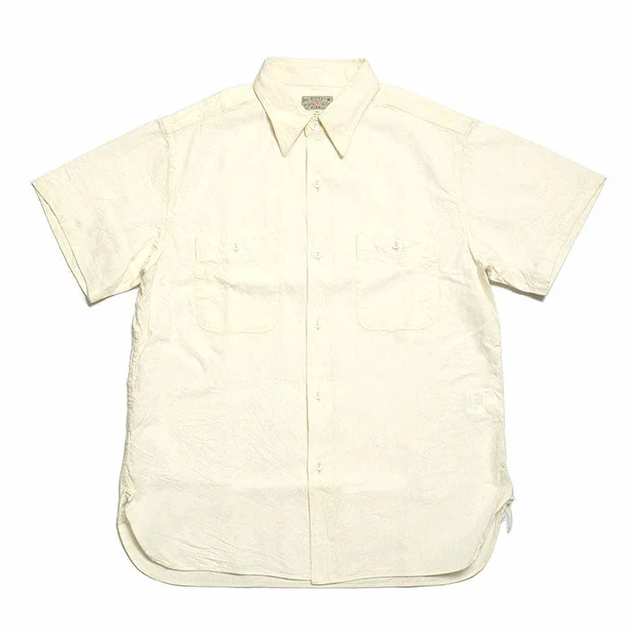 BUZZ RICKSON’S - WHITE CHAMBRAY S/S WORK SHIRT - BR35857 - 1
