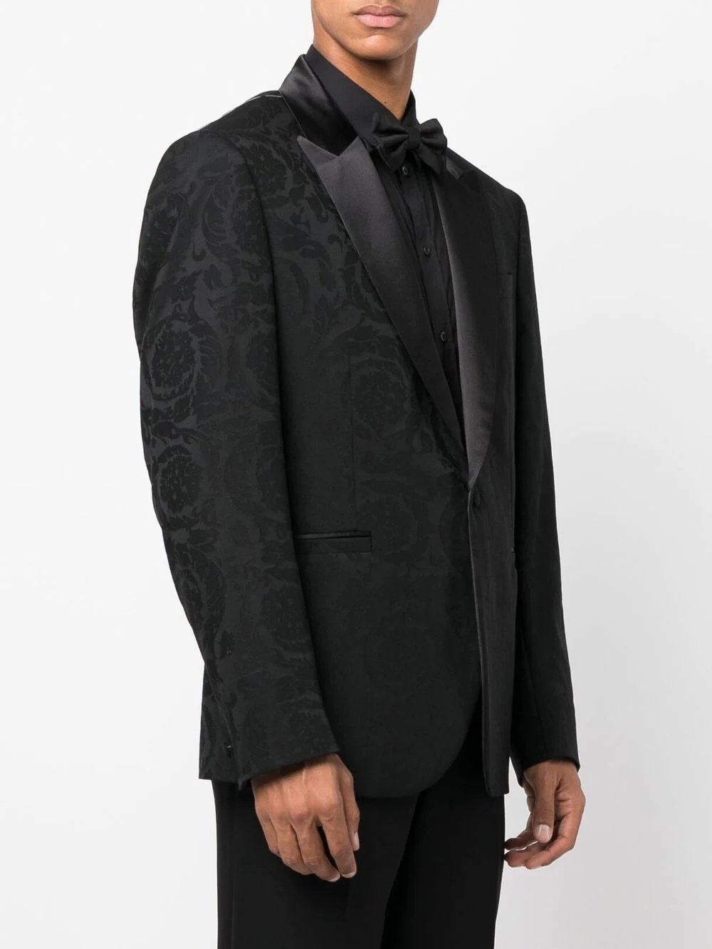 single-breasted jacquard blazer - 3