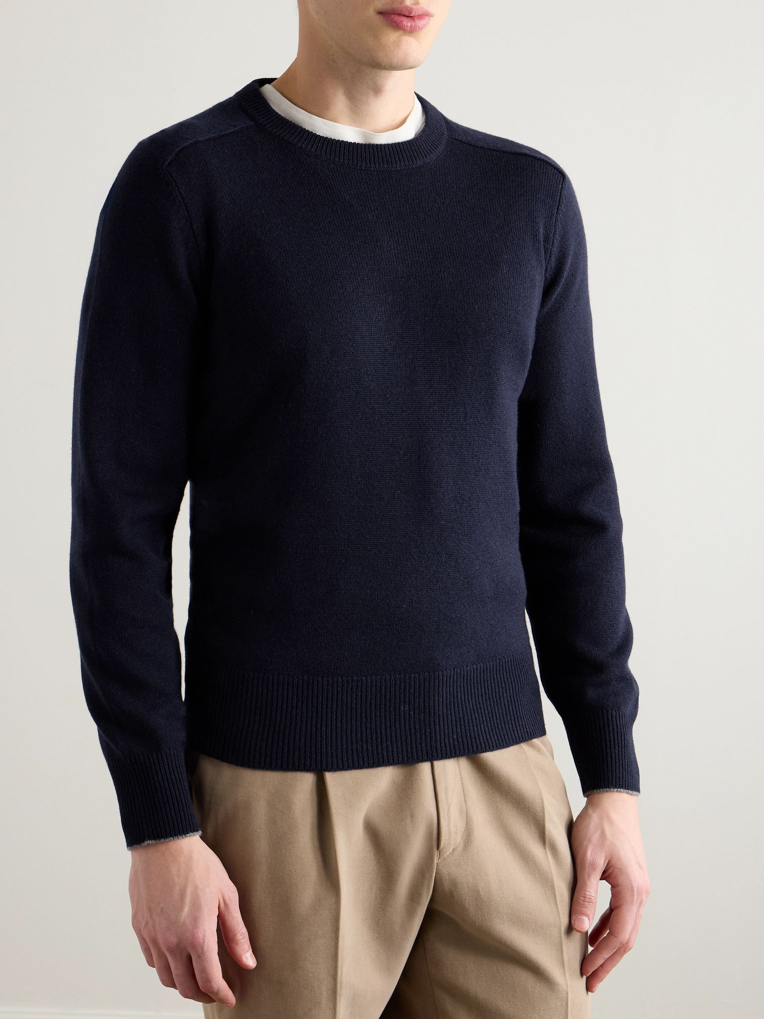 Slim-Fit Cashmere Sweater Navy - 3