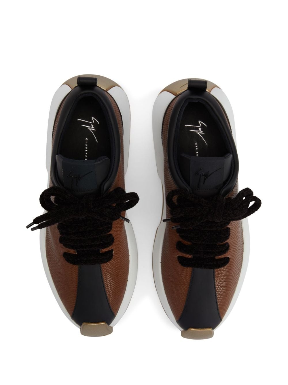 Ferox panelled leather sneakers - 4