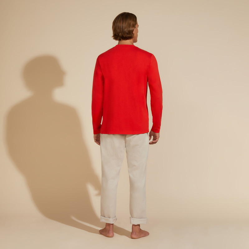 Men Long Sleeves Cotton T-Shirt Turtle Patch 4